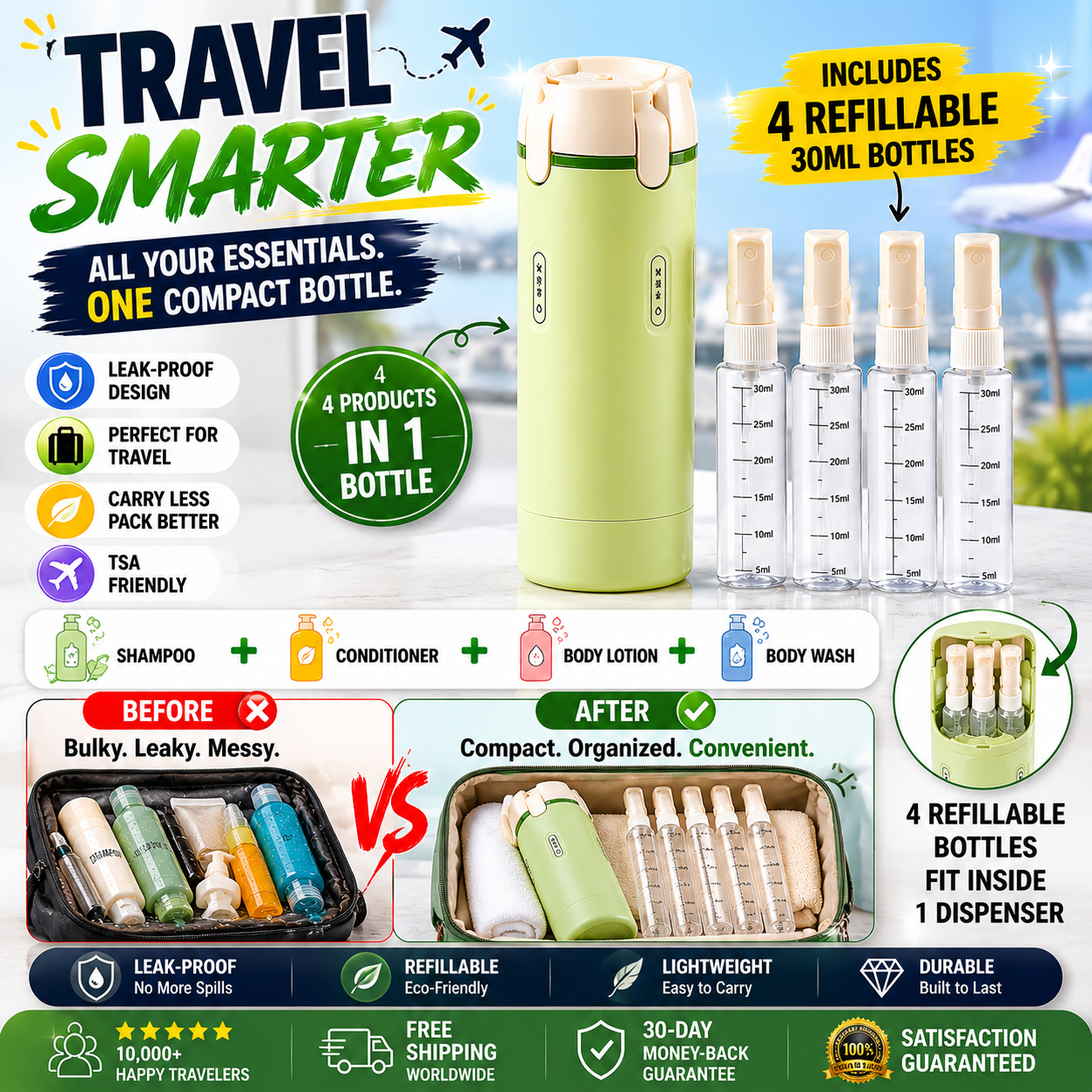 Zorenzaa™ 4 in 1 Travel Bottle