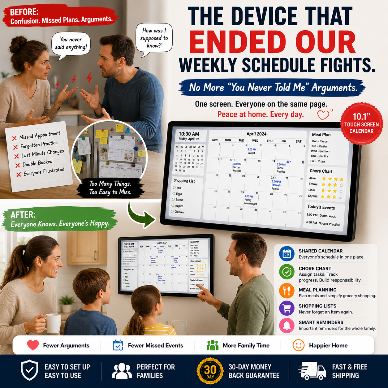 Zorenzaa™ 10.1inch Touch Screen Calendar