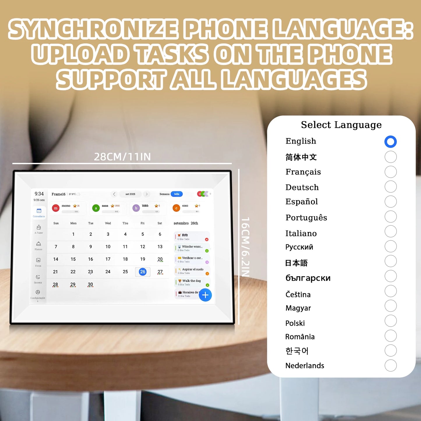 Zorenzaa™ 10.1inch Touch Screen Calendar