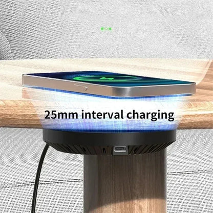 ZoraaMart™ Invisible Under-Desk Wireless Charger – Hidden 40MM Fast Charging Pad for iPhone, Samsung & Qi Devices