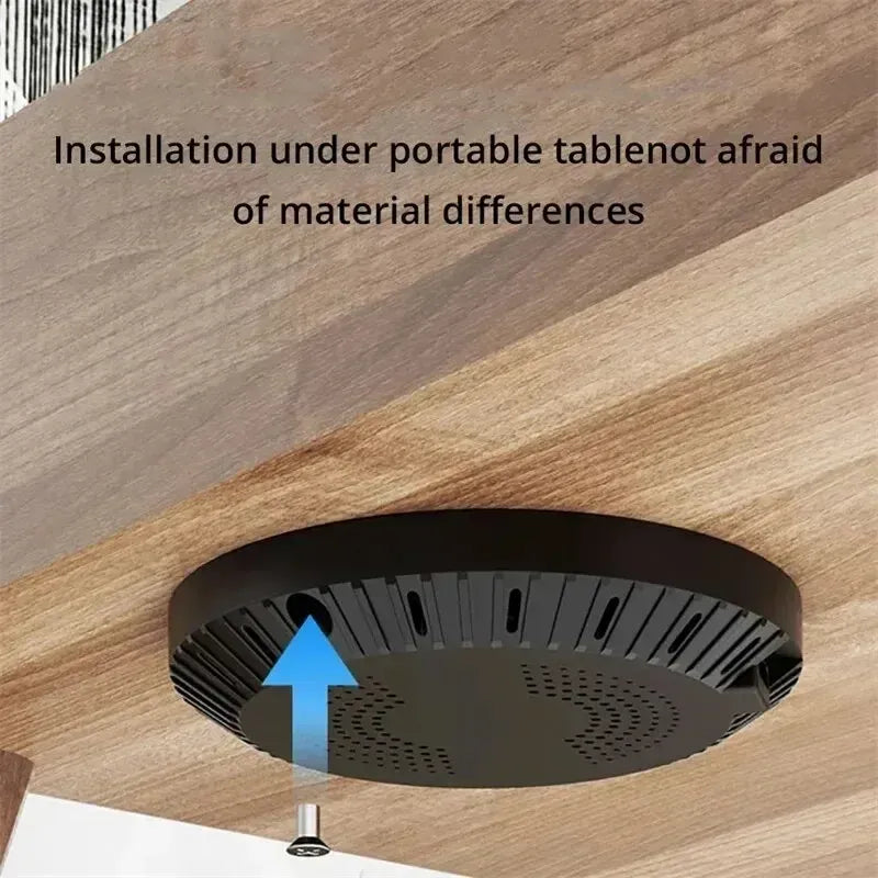ZoraaMart™ Invisible Under-Desk Wireless Charger – Hidden 40MM Fast Charging Pad for iPhone, Samsung & Qi Devices