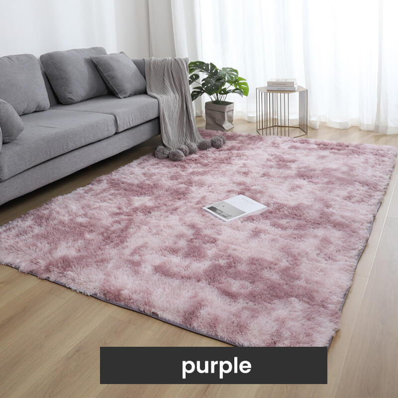 ⏳Limited-time 60% off⏰Plush Floor Mat with Gradient Color - High-Density Faux Fur & Non-Slip: Perfect for Living Room/Bedroom (Safe for Kids!)