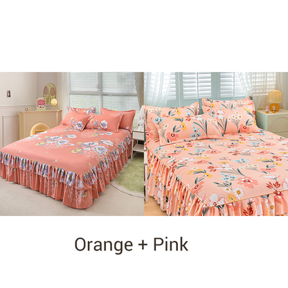 🛏️ 50% OFF NOW! 🎀 3-Piece Ruffled Bed Skirt Set – Elegant Design, Easy Fit & Complete Coverage 🛌