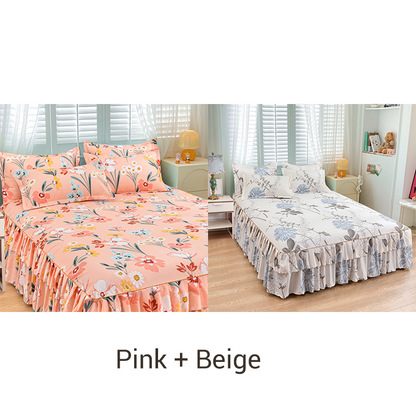 🛏️ 50% OFF NOW! 🎀 3-Piece Ruffled Bed Skirt Set – Elegant Design, Easy Fit & Complete Coverage 🛌