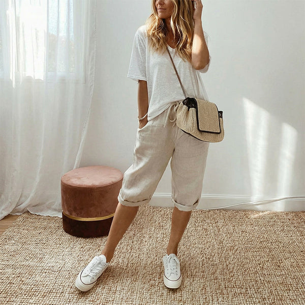 ⏳Time-Limited Special⏰Women's Casual Cotton Linen Capris